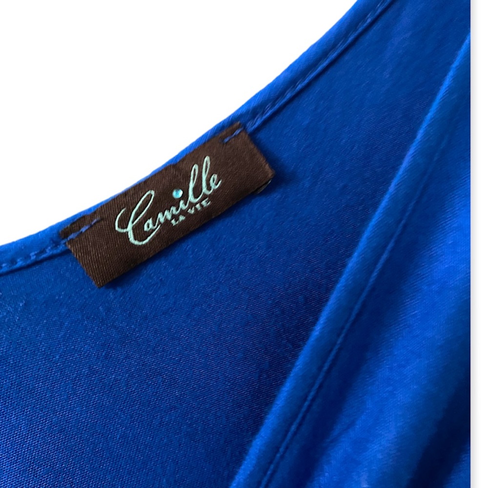 Camille La Vie Women Blue Ornamenral Gem Tank Blouse Size Medium. - Picture 2 of 5